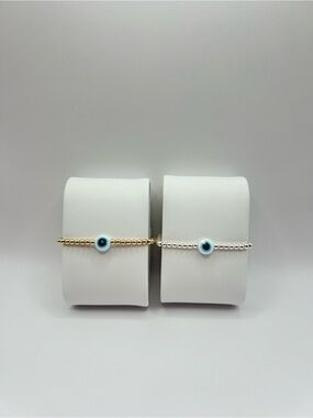 Evil Eye Beaded Bracelet - Sterling Silver